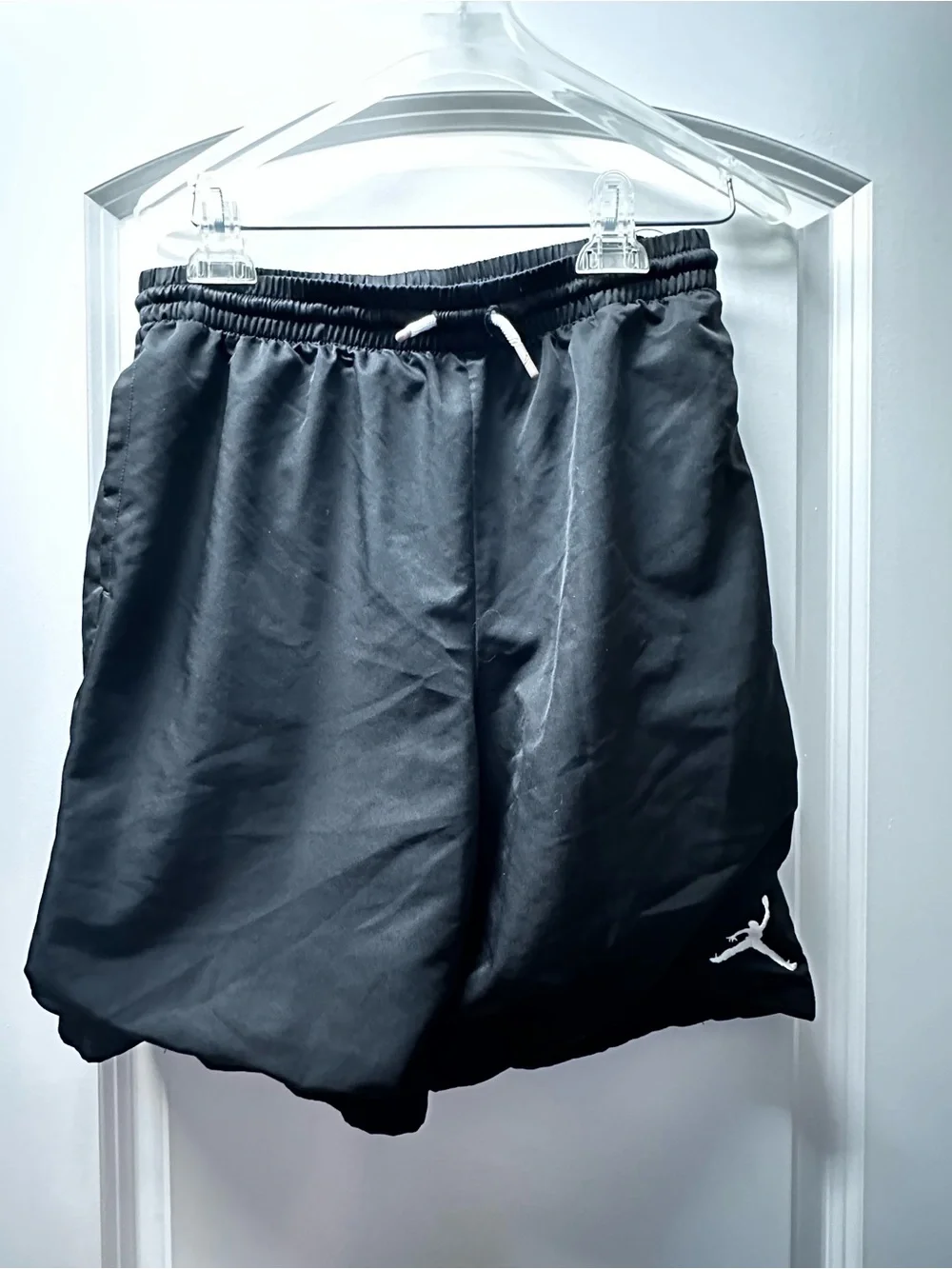 Jordan Black Athletic Basketball Shorts with White Jumpman